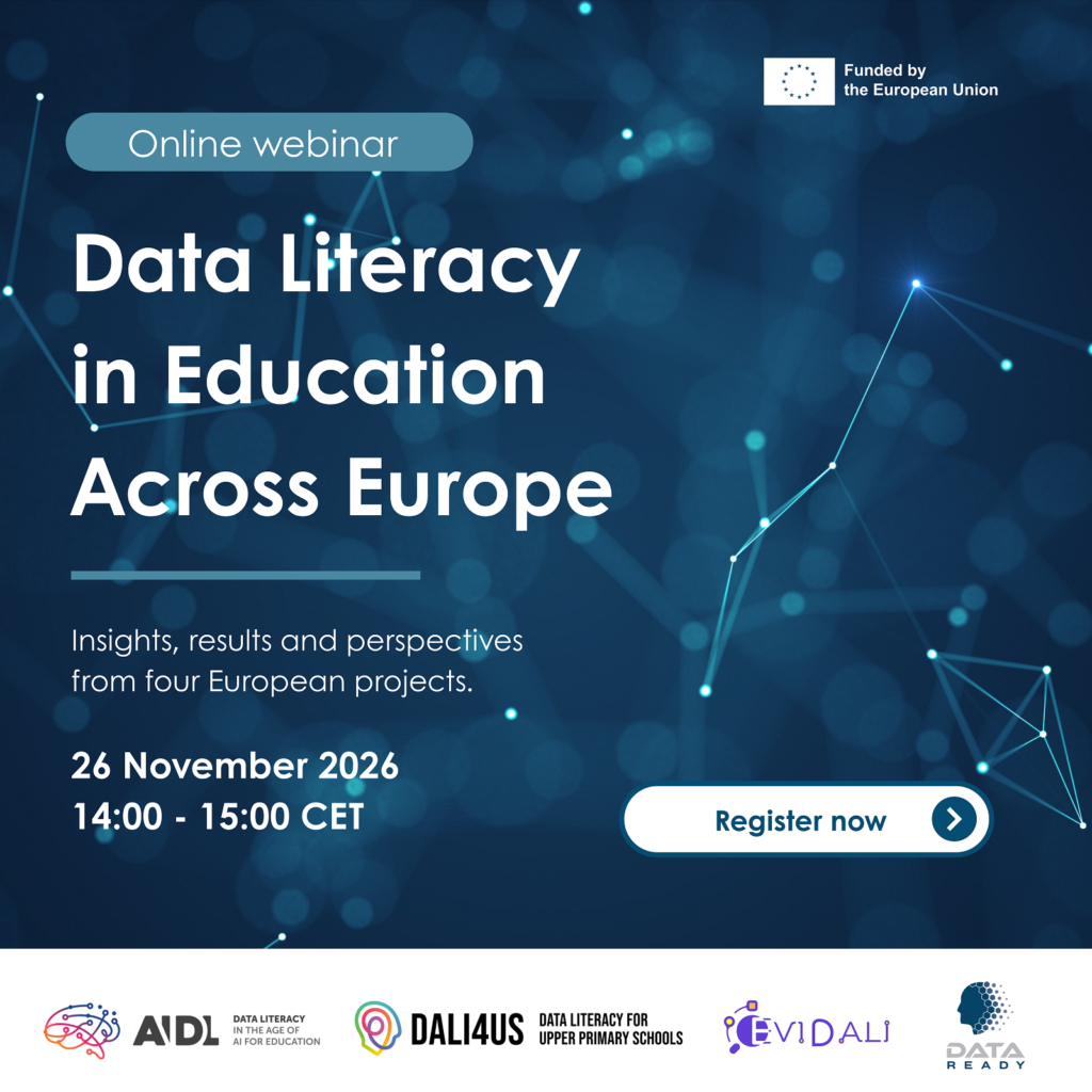 invitation to online webinar Data Literacy in Education Across Europe